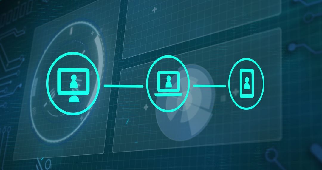 Connected Digital Icons on Virtual Data Interface