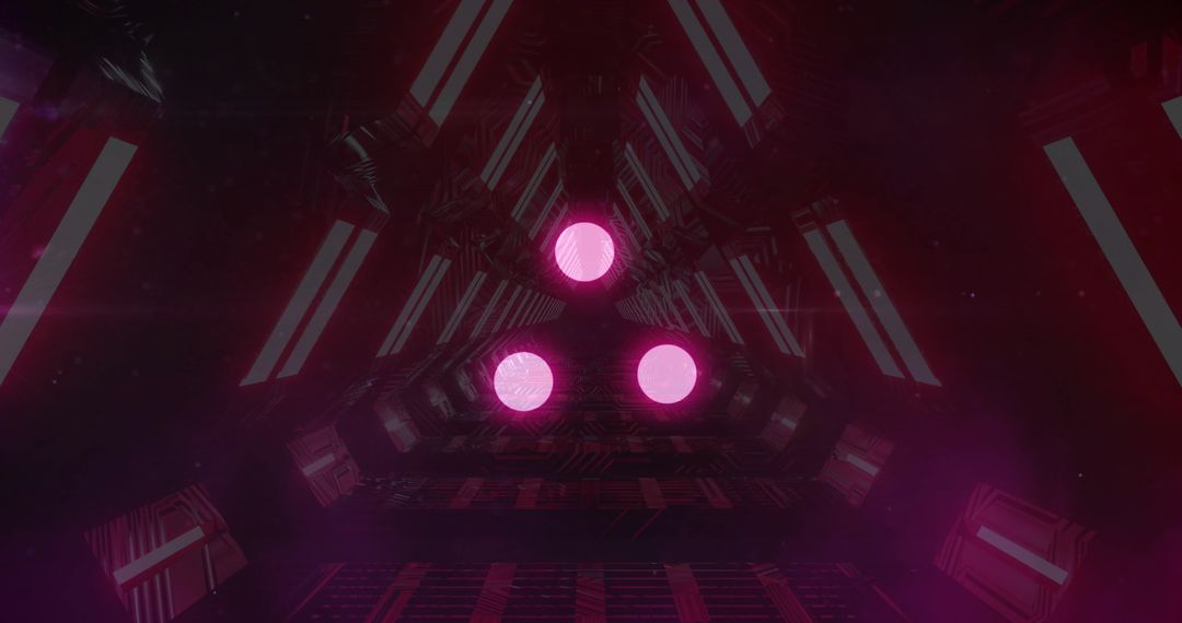 Futuristic Digital Tunnel with Glowing Pink Lights