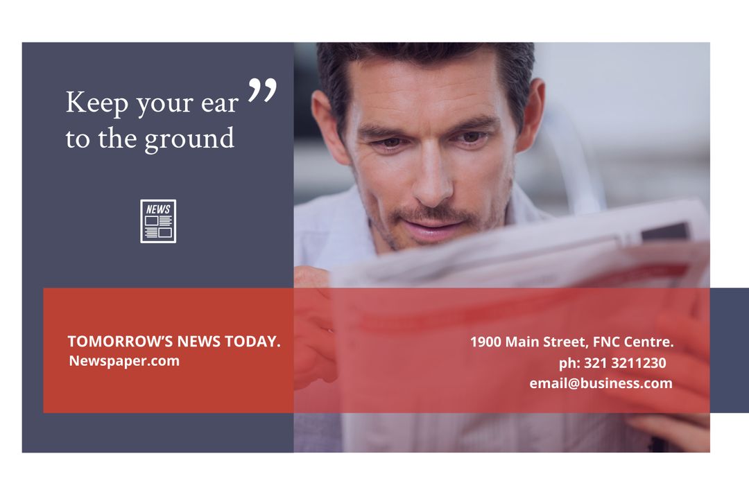 Man Reading Newspaper Promotes Media Awareness and Knowledge