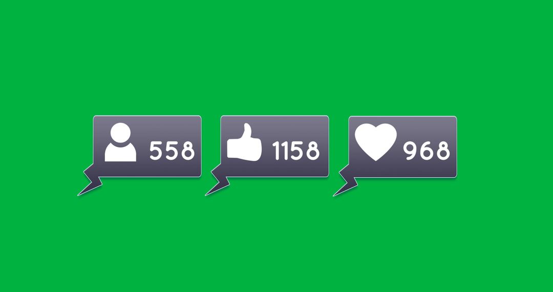 Social Media Notification Icons with Engagement Numbers