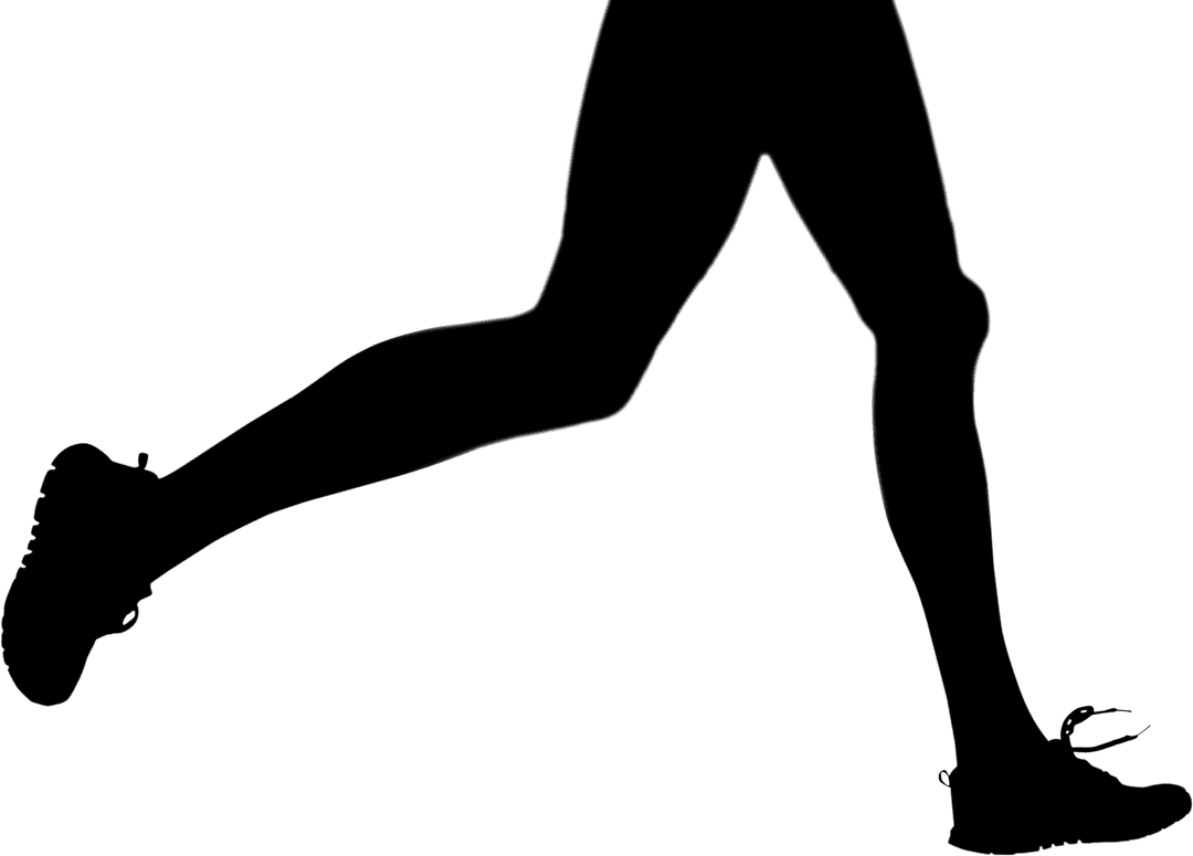 Silhouette of Sporty Legs on Transparent Background