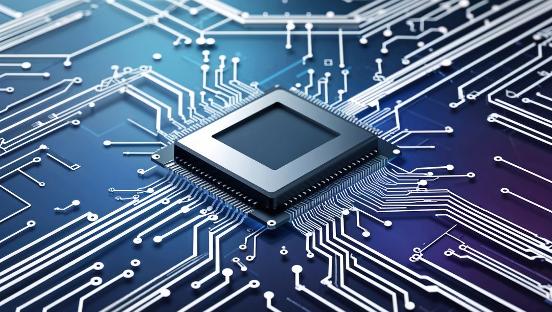 Advanced Microprocessor on Blue Circuit Board Highlighting Innovation