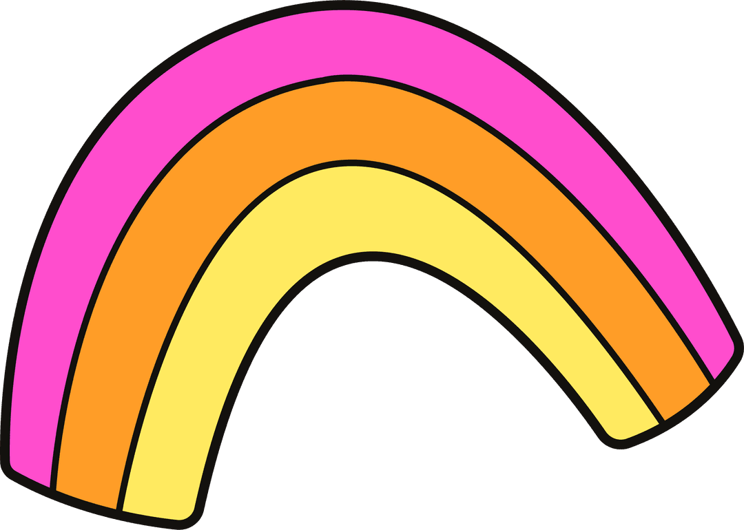 Colorful Minimalist Flat Rainbow on Transparent Background