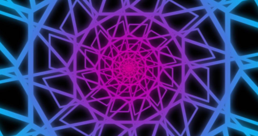 Geometric Neon Lines Creating Optical Illusion