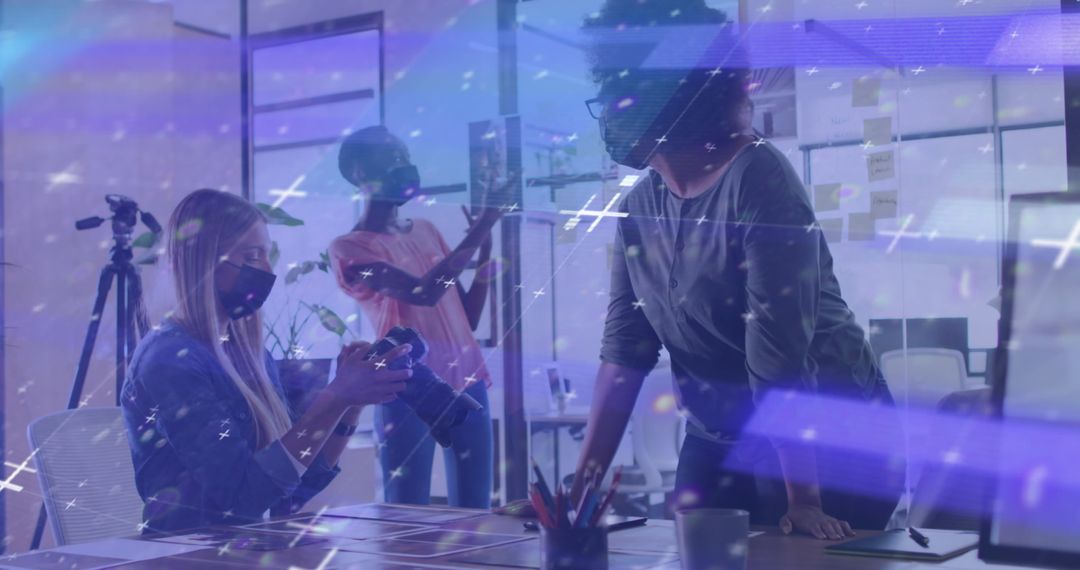 Creative Office Collaboration with Technology and Teamwork