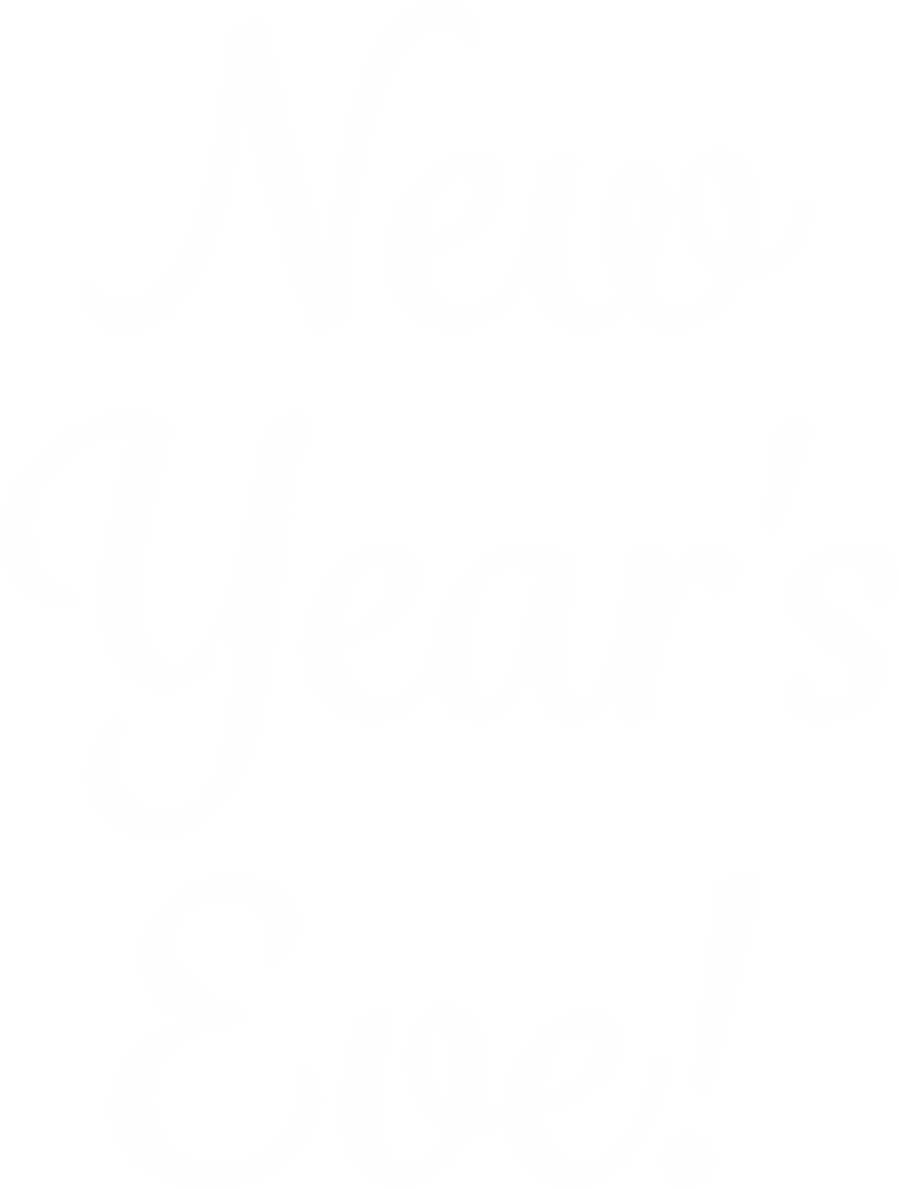 Festive New Year's Eve Text on Transparent Background
