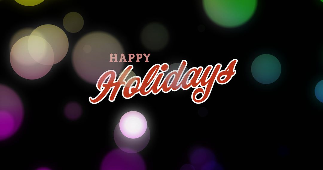 Happy Holidays Message with Festive Bokeh Lights