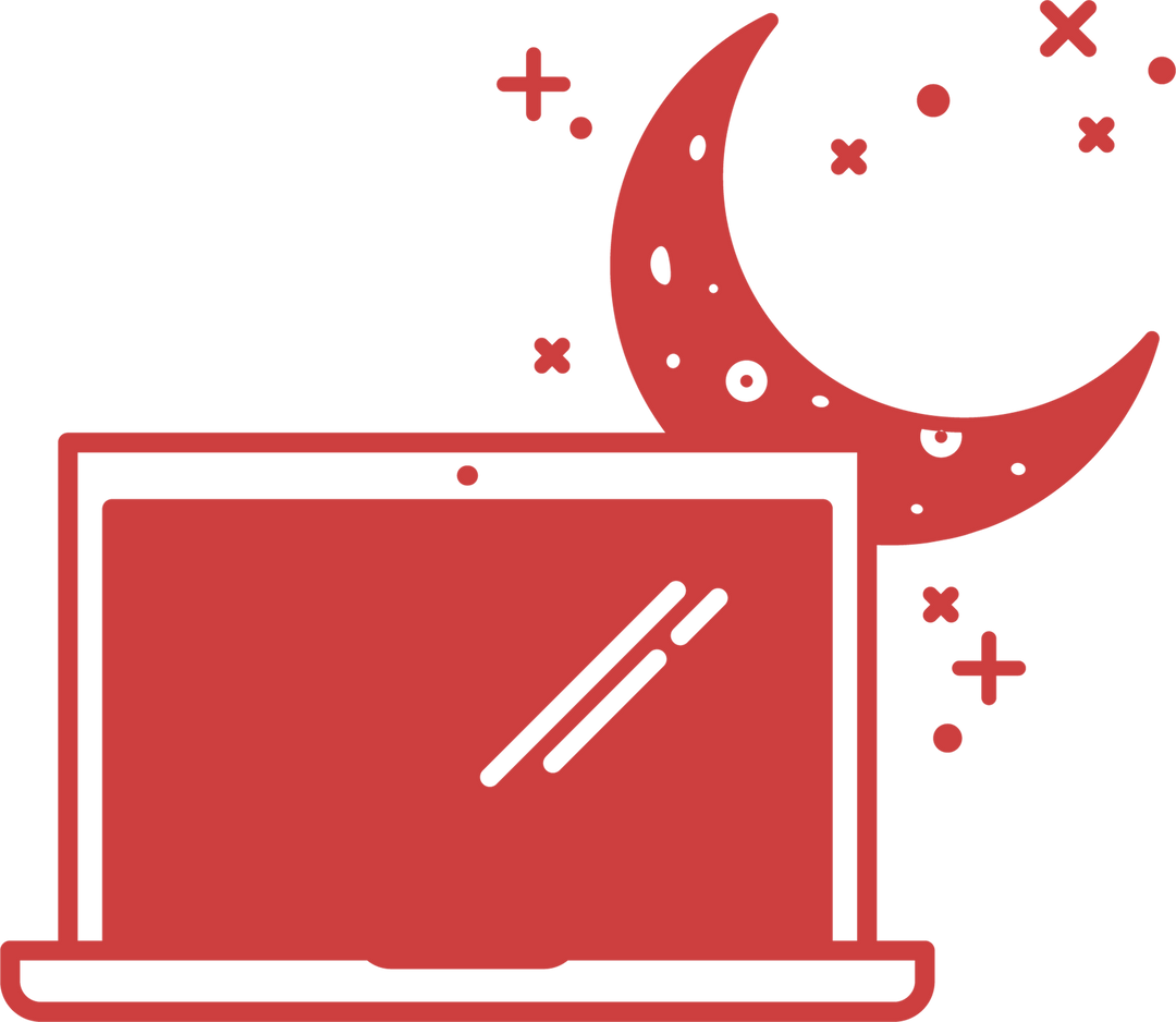 Digital Illustration of Laptop with Moon on Transparent Background - Download Free Stock Images Pikwizard.com