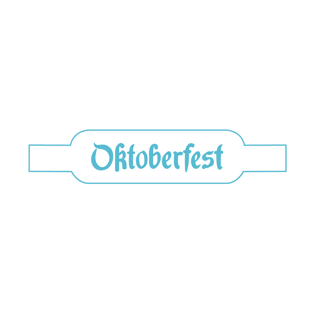 Stylish Blue Oktoberfest Text with Transparent Background