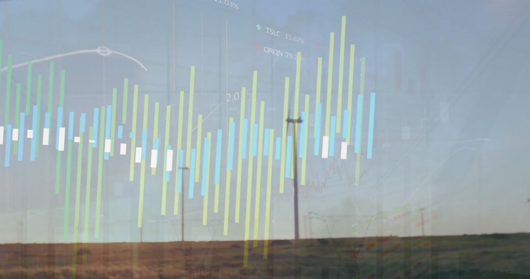 Financial Data Visualization Overlaying Renewable Energy Grid