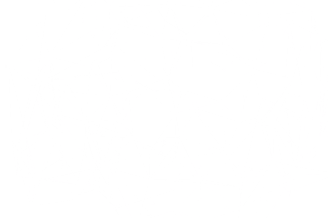 Abstract Network of Business Icons on Transparent Background