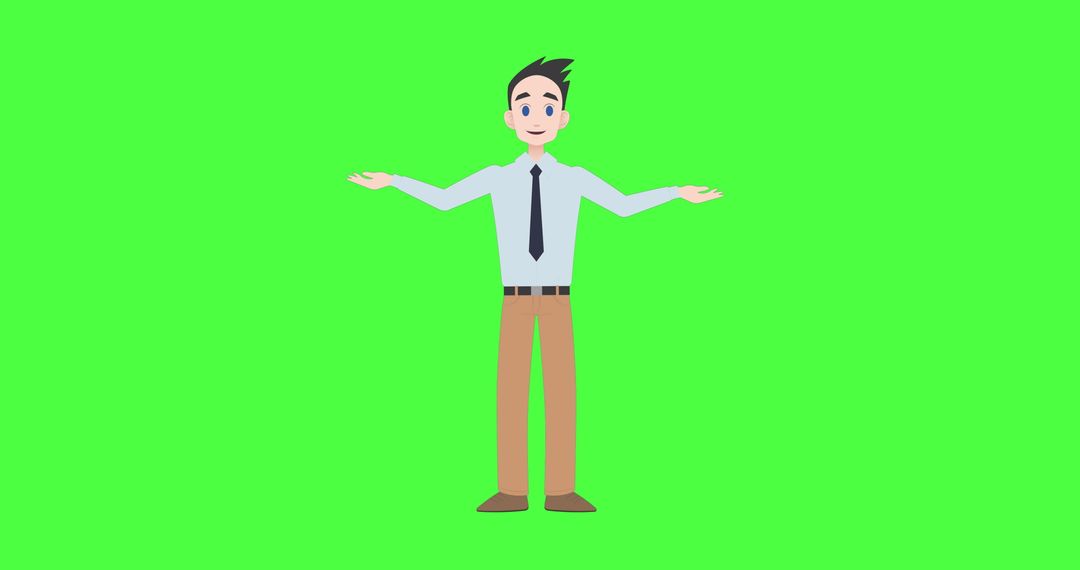 Caucasian Man Gesturing with Green Screen Background