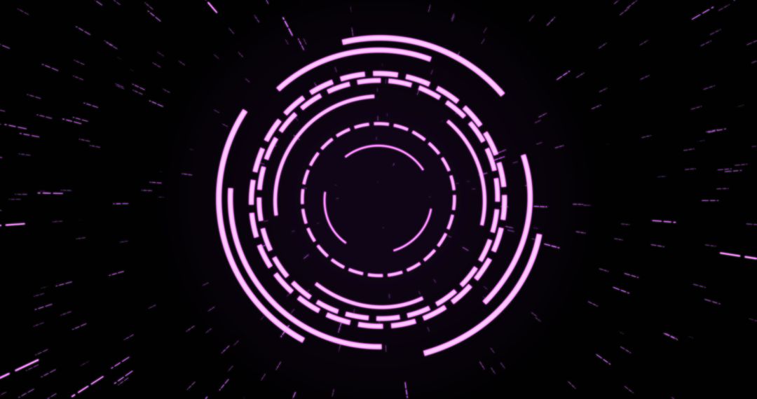 Futuristic Pulsating Digital Interface in Dark Space