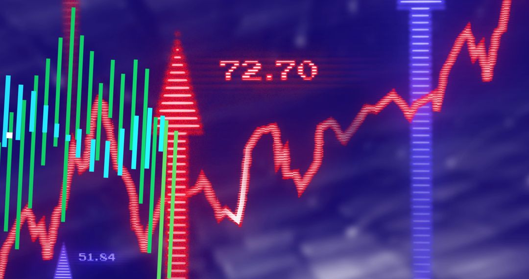 Futuristic Stock Market Data Visualization with Graphs