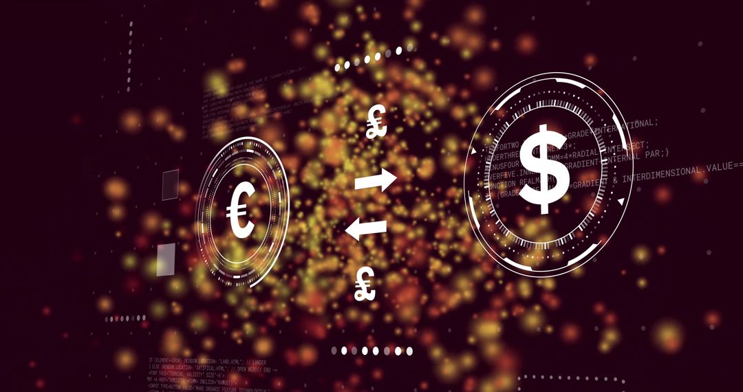 Digital Interface Displaying Euro, Dollar, Pound Exchange