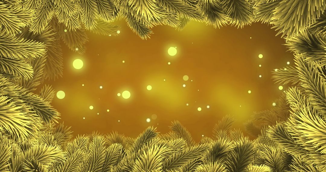 Festive Fir Branches with Illuminated Background Design