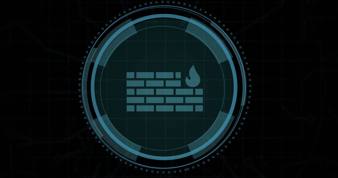 Digital Firewall Icon Representing Online Cybersecurity