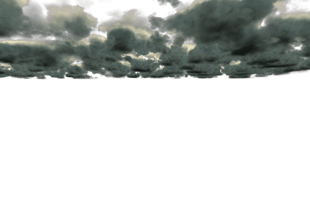 Dark Stormy Clouds Scene with Transparent Background