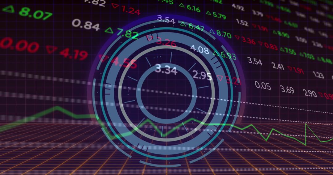 Digital Graph of Stock Market Scanning Interface