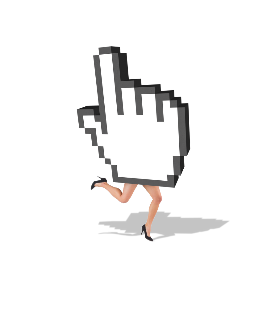 Cursor Icon With Legs Illustration On Transparent Background - Download Free Stock Images Pikwizard.com