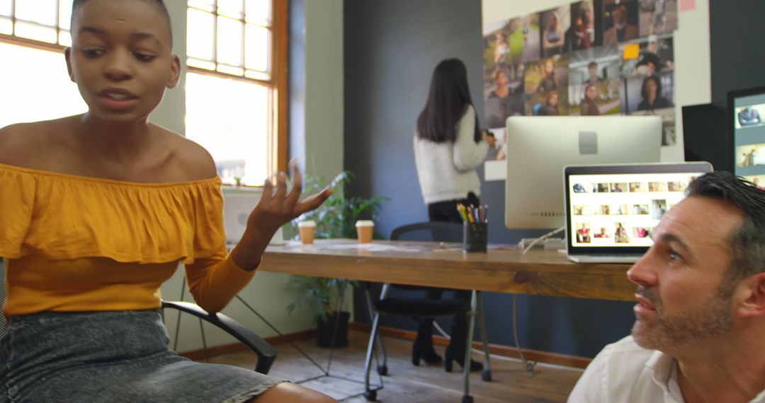 Collaborative Team Meeting in Creative Office Space