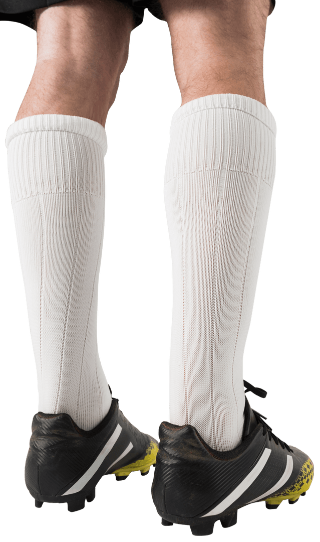 Close Up of Football Boots with Transparent White Socks