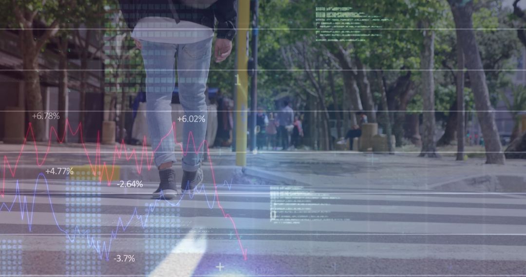 Data Visualization Overlay on Urban Street Scene