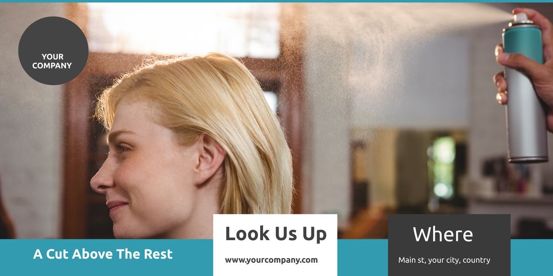 Professional Stylist Using Hairspray in Modern Hair Salon