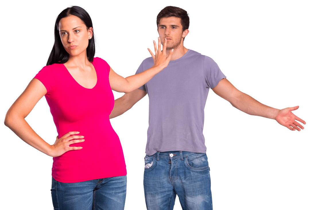 Transparent Couple Arguing Communication Breakdown