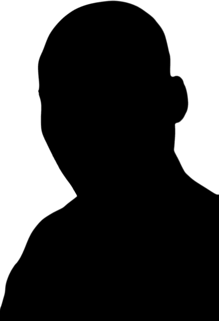 Man with Short Hair in Silhouette Design on Transparent Background