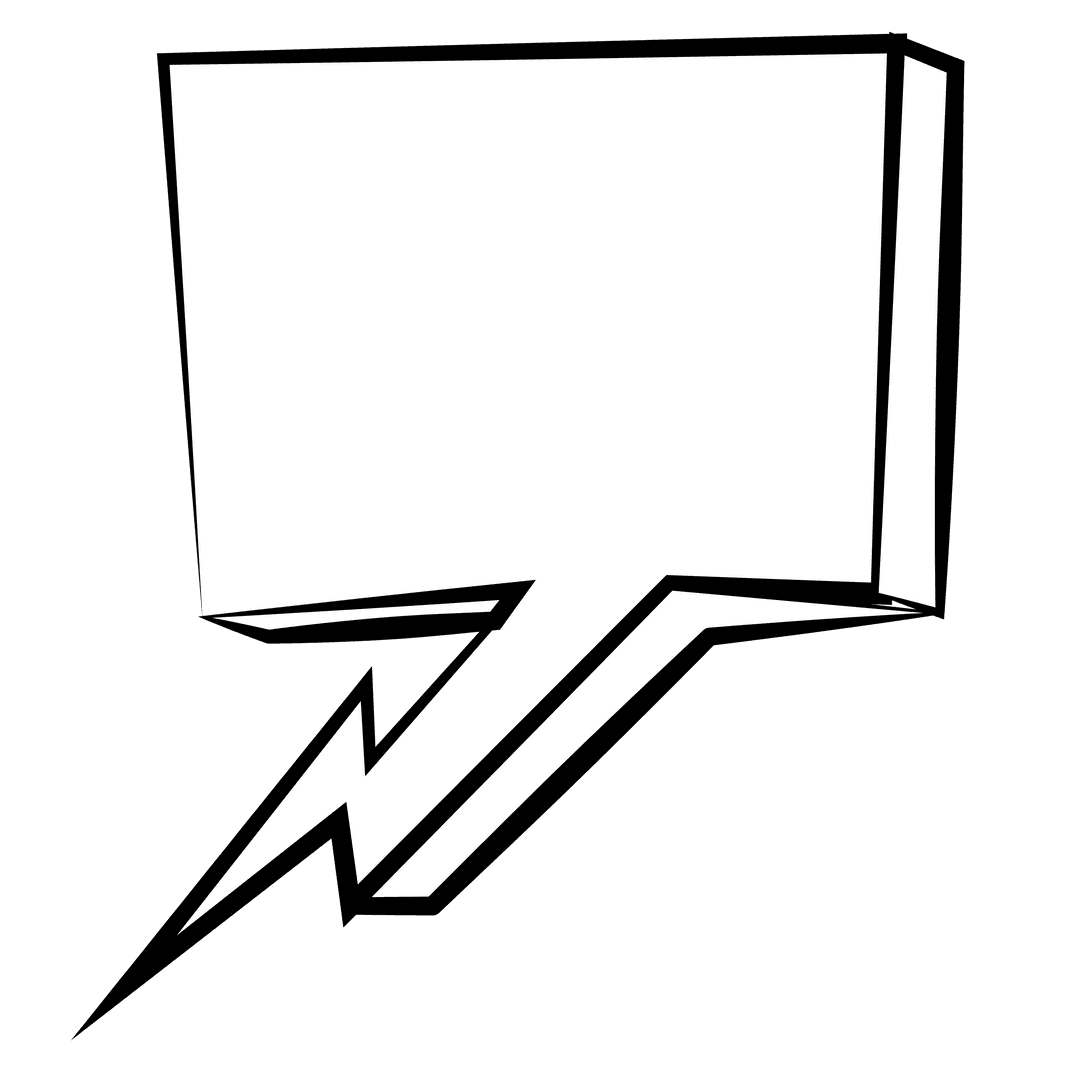 Blank Text Bubble Illustration on Transparent Background for Communication Concepts