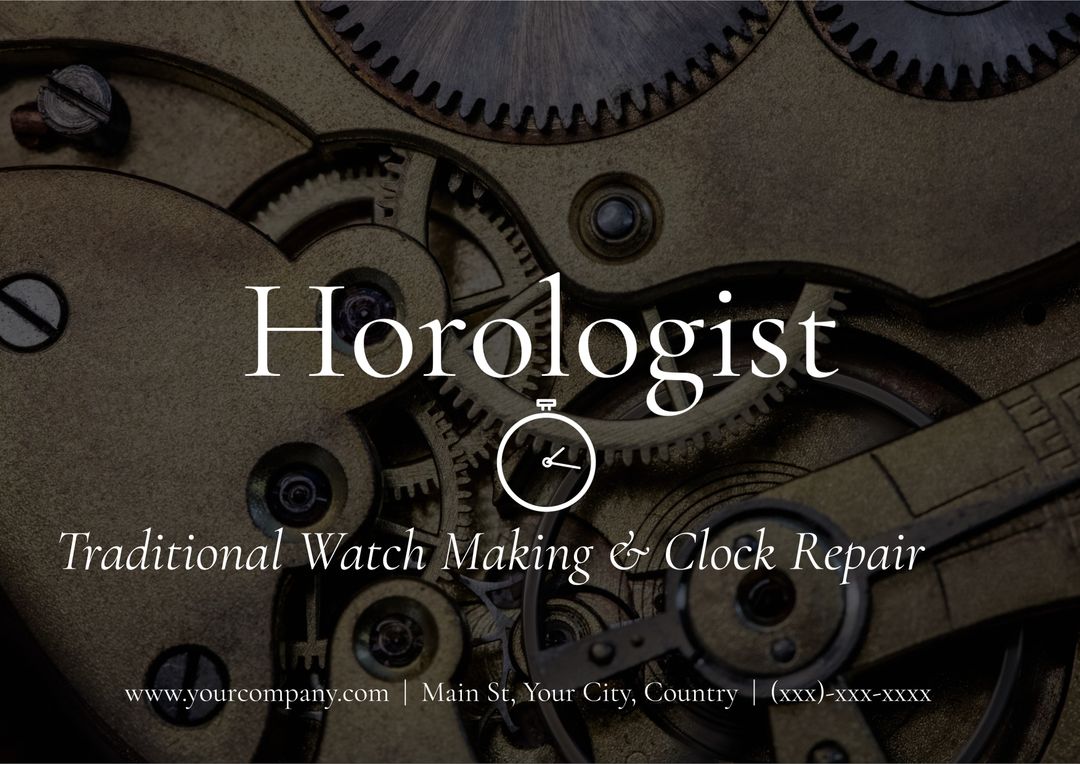 Horologist Advertisement Featuring Intricate Watch Gears and Mechanism - Download Free Stock Templates Pikwizard.com