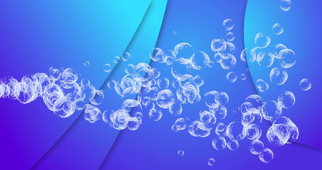 Floating Bubbles Over Abstract Blue and Purple Backdrop