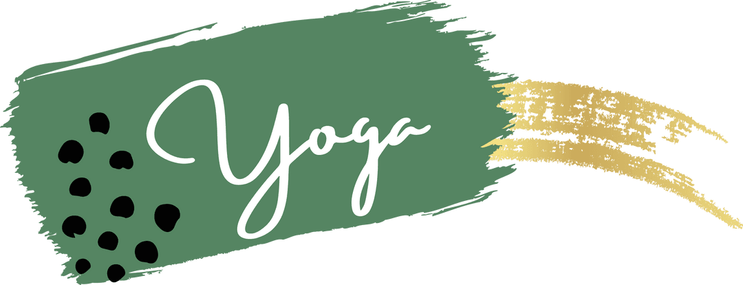 Artistic Green and Gold Yoga Transparent Brushstroke Design