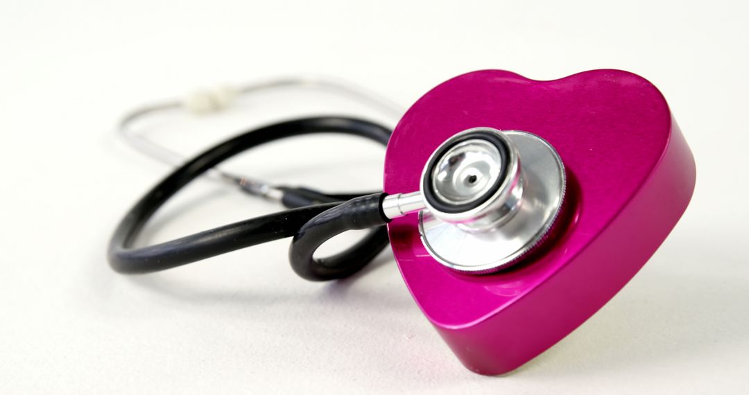 Stethoscope on Pink Heart Object Displaying Healthcare Concept - Free Images, Stock Photos and Pictures on Pikwizard.com