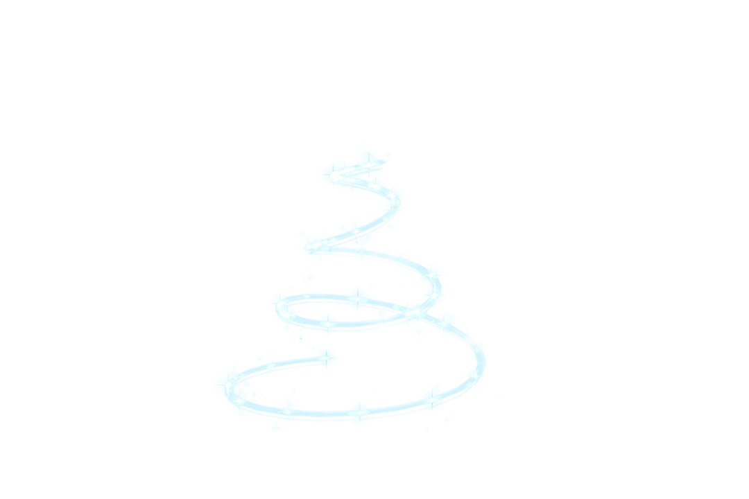 Glowing Christmas Tree Spiral on Transparent Background for Festive Design