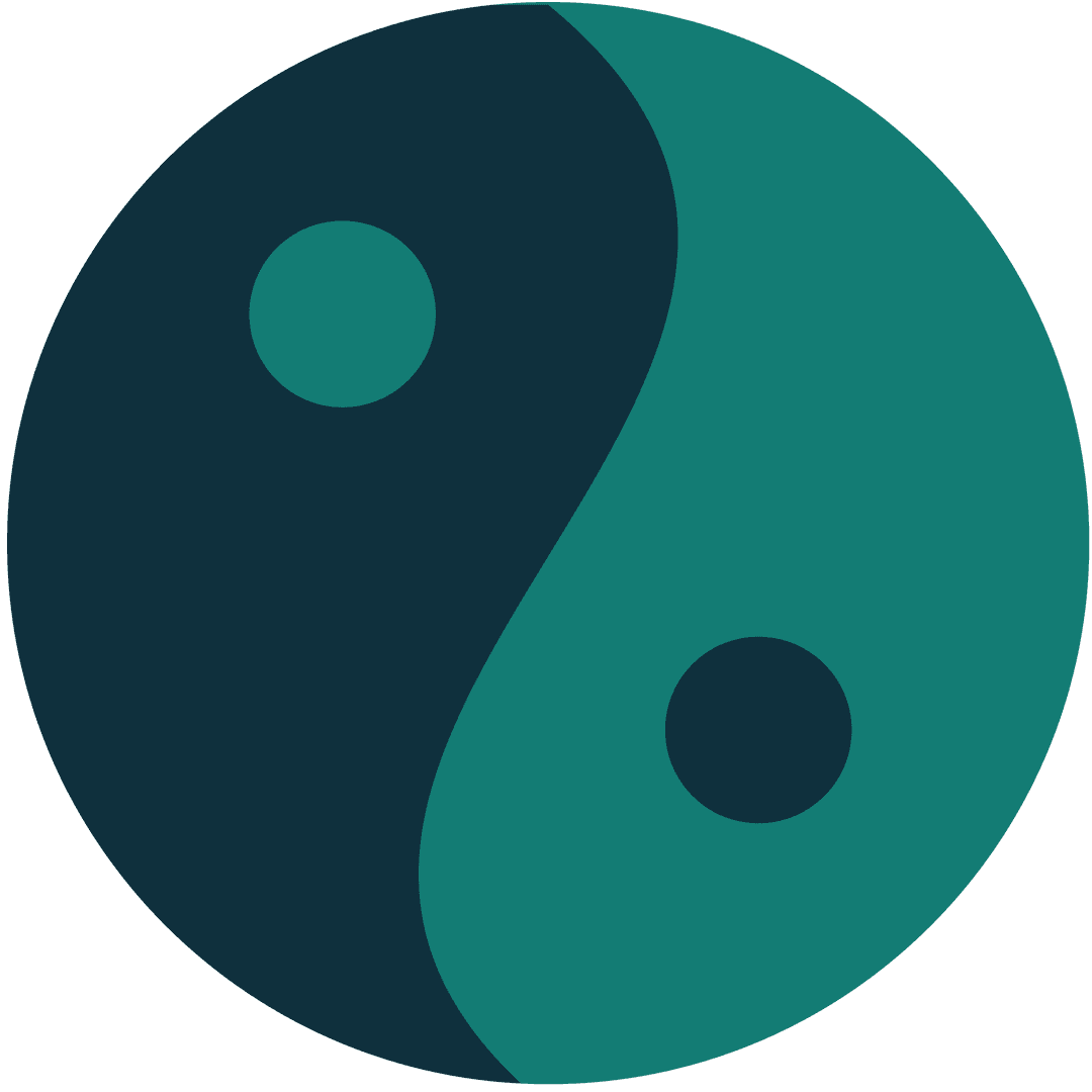 Black and Green Yin Yang Symbol on Transparent Background