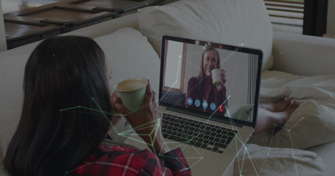 Women Connecting via Video Call from Home