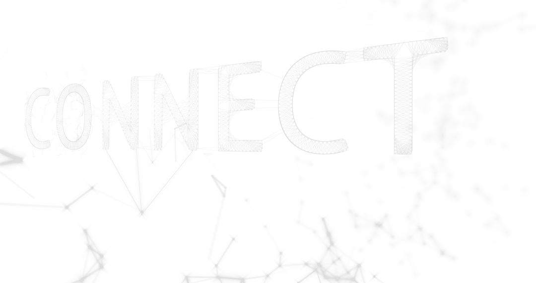 Transparent vector connect text with technological elements