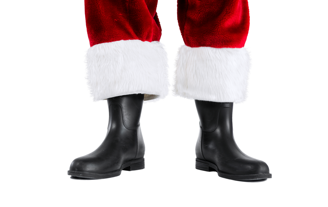 Santa Claus Red Pants With Black Boots on Transparent Background - Download Free Stock Images Pikwizard.com