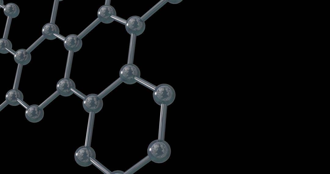3D Render of Molecular Structure on Black Background