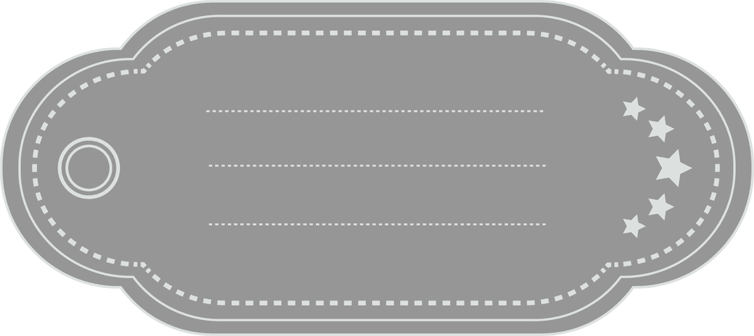 Grey Label Design with Stars on Transparent Background
