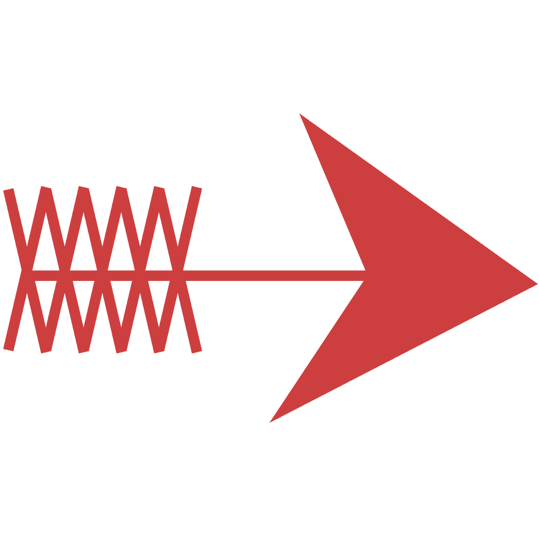 Abstract Red Arrow Illustration on Transparent Background