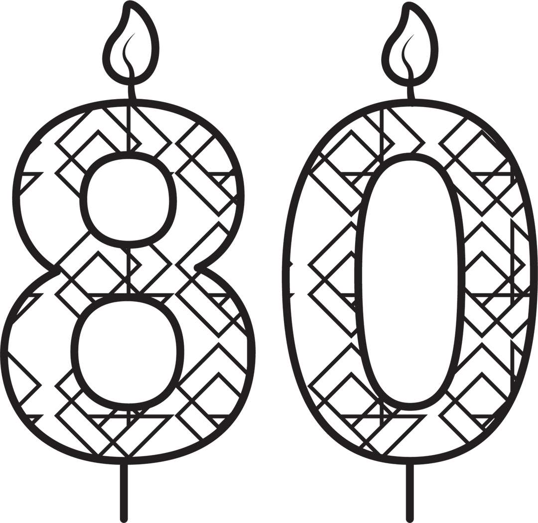 Eighty Birthday Candle Transparent Outline Art Illustrations - Download Free Stock Images Pikwizard.com