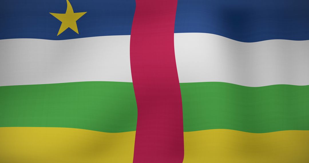 Flag of Central African Republic Waving Proudly