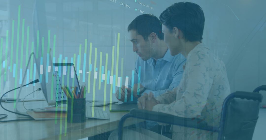 Diverse Professionals Analyzing Financial Data on Computers