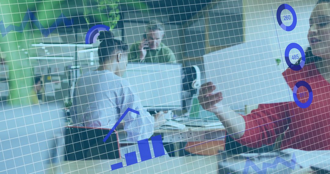 Business Team Analyzing Financial Data with Infographics