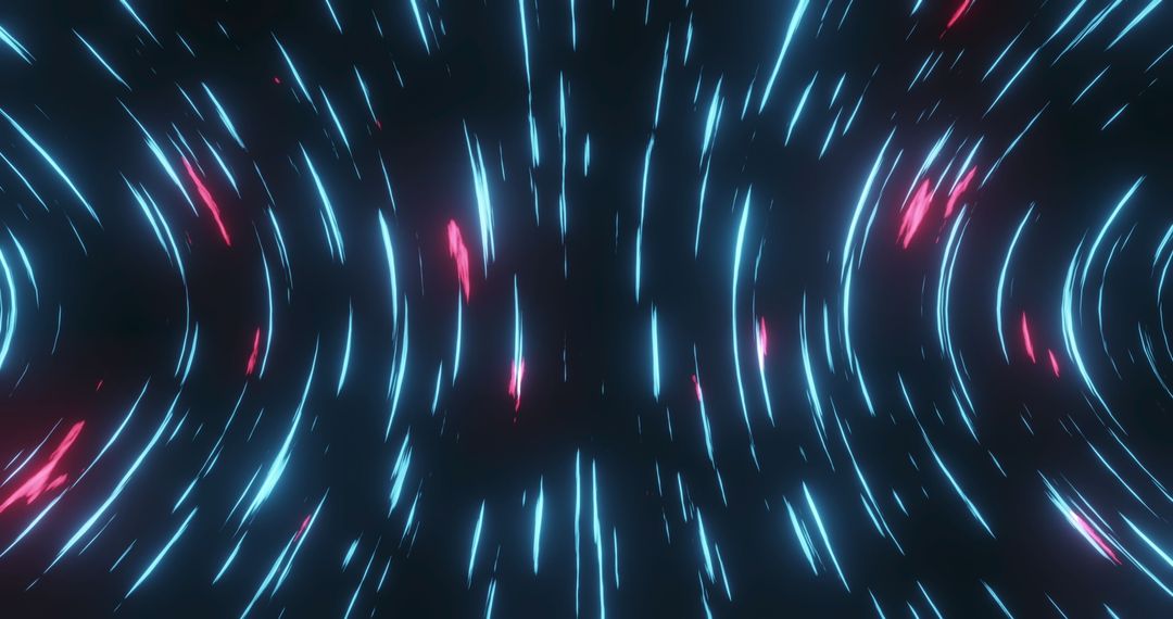 Dynamic Blue and Pink Light Trails on Black