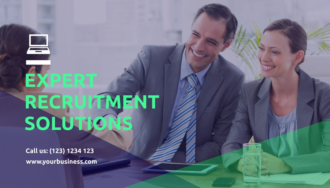 Professional Business Meeting Promoting Recruitment Services