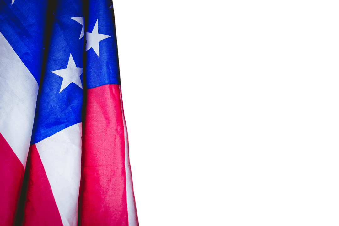 USA Flag Draped on Transparent Background Symbolizing Patriotism